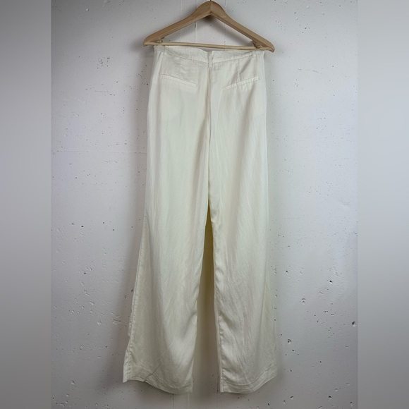 Zara Neutral Lyocell Wide Leg Trouser Pant - Picture 3 of 8